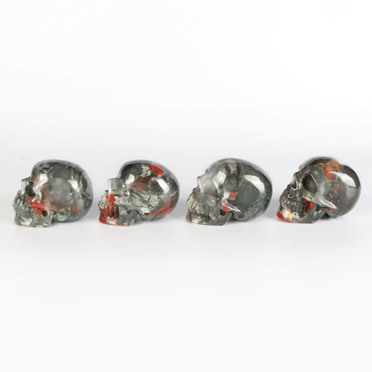 3" Africa Bloodstone Skull Statue - Smqartcrystal