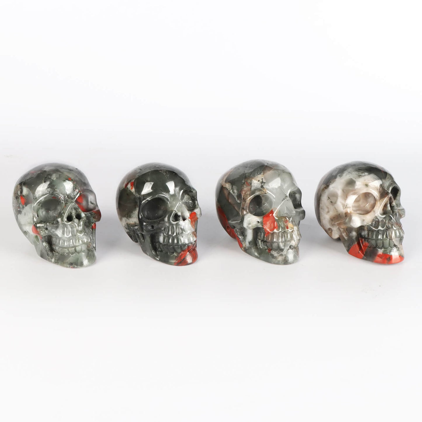 3" Africa Bloodstone Skull Statue - Smqartcrystal