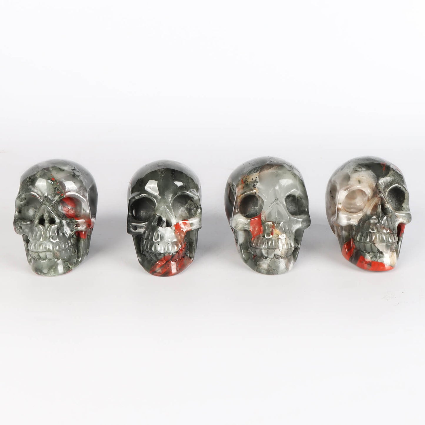 3" Africa Bloodstone Skull Statue - Smqartcrystal