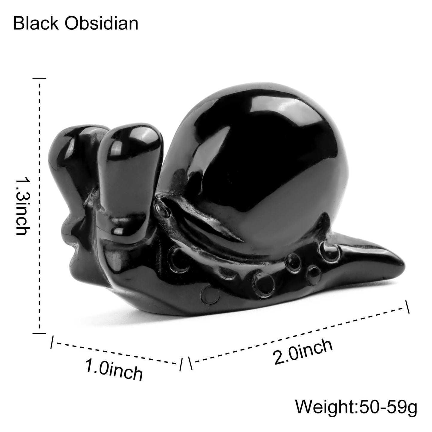 2" Obsidian Snails Carving - Smqartcrystal