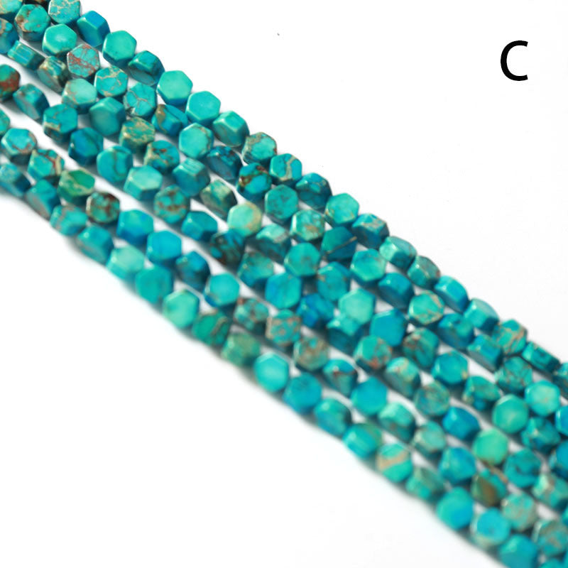 6-8mm Hexagon Beads, Stone Powder Opal Retail Beads SmqartCrystal