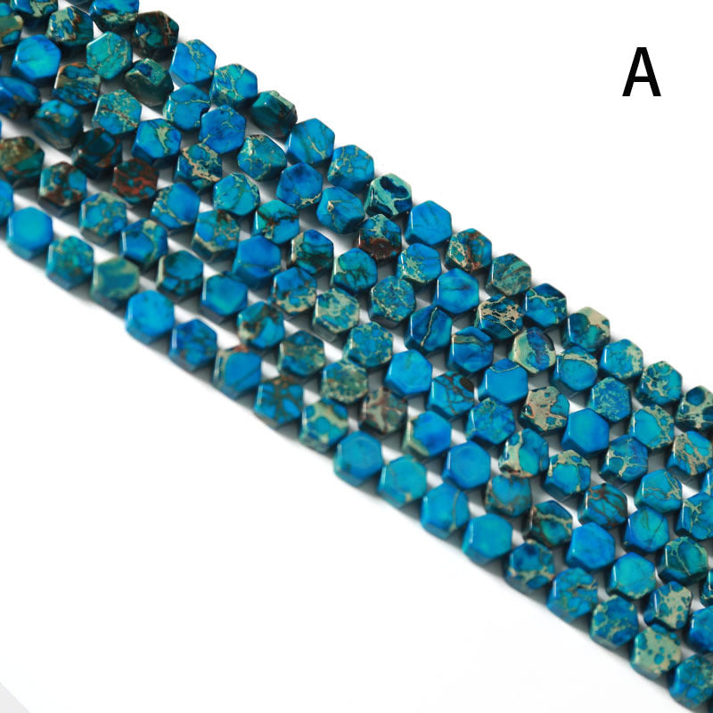 6-8mm Hexagon Beads, Stone Powder Opal Retail Beads SmqartCrystal
