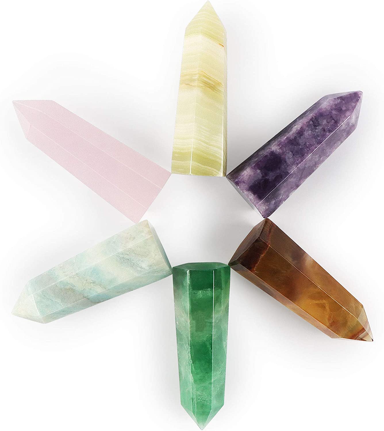 2.36"/2.76" Single Point Tower Stone Gemstones and Crystals (2pcs) - Smqartcrystal