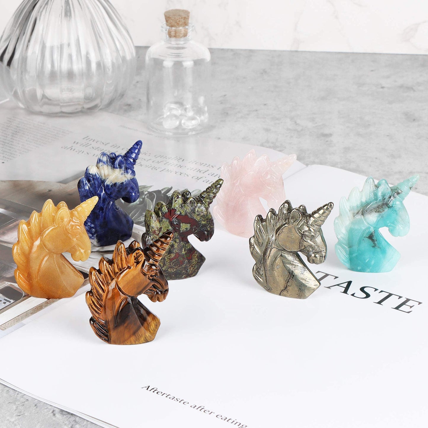 Artistone 2" Crystal Unicorn Statue Amazon Stone Collectible SmqartCrystal