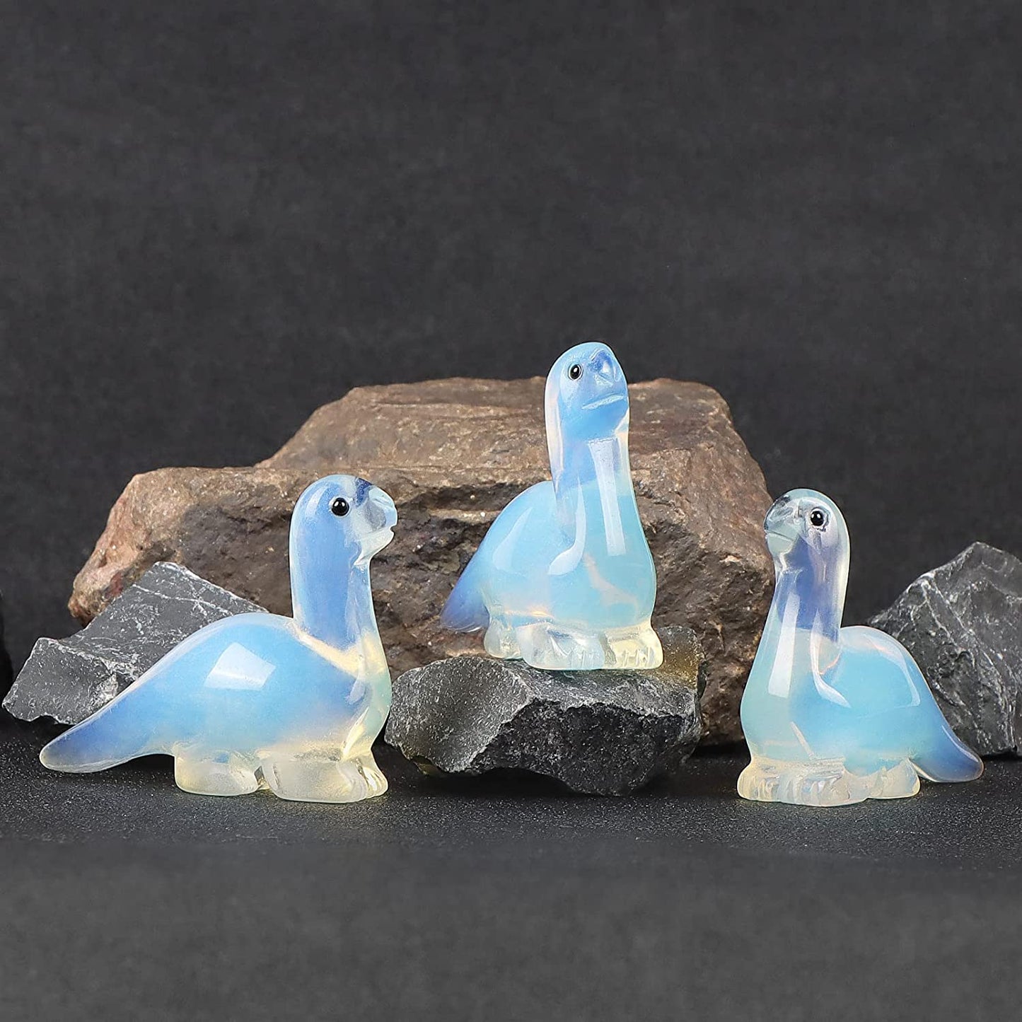 Artistone Hand Carved Opalite stone 2" Crystal Dinosaur Statue Animal Collection. SmqartCrystal