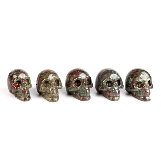 2" Blood Stone Skull Statue wholesale - Smqartcrystal