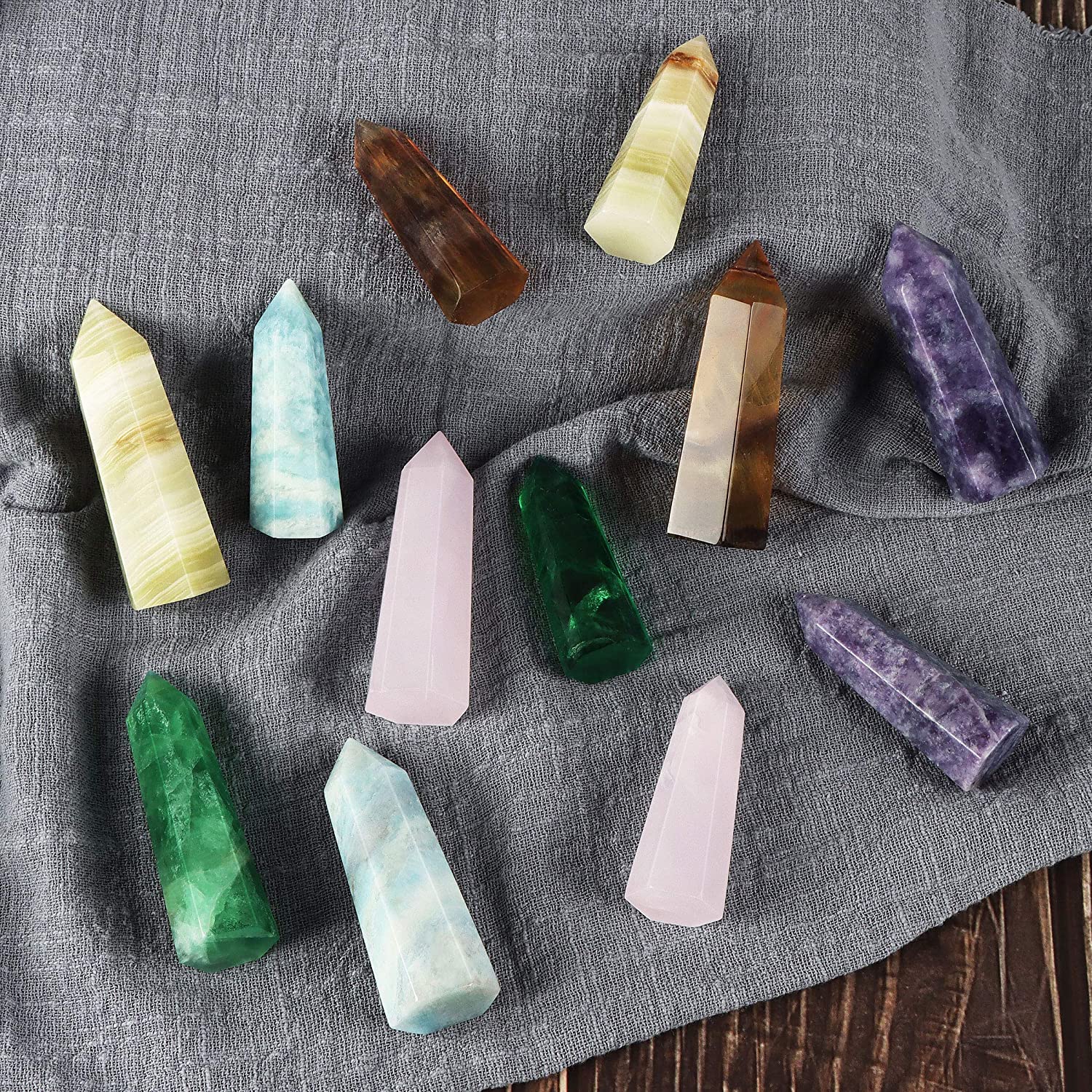 2.36"/2.76" Single Point Tower Stone Gemstones and Crystals (2pcs) - Smqartcrystal