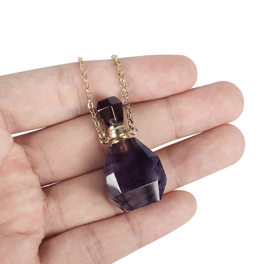 Crystal Perfume Bottle Pendant Necklace SmqartCrystal