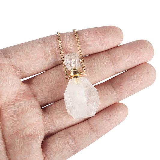 Crystal Perfume Bottle Pendant Necklace SmqartCrystal